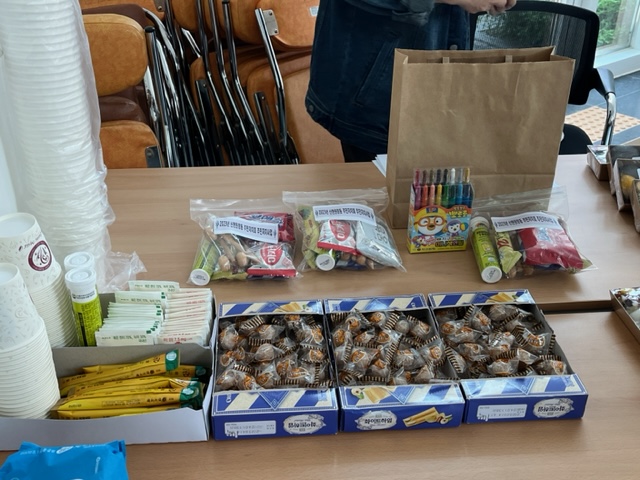 주민배움터 시즌2교육문화분과 뇌파찍고 힐링해요 1차 사업 참여자들에게 제공 될 다과 사진